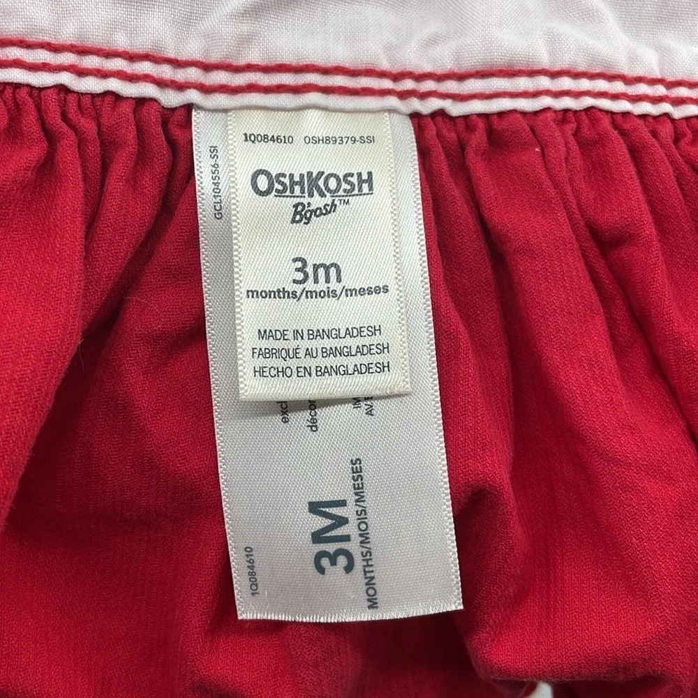 OshKosh B’Gosh Red Corduroy Jumper Overall Dress Size 3M